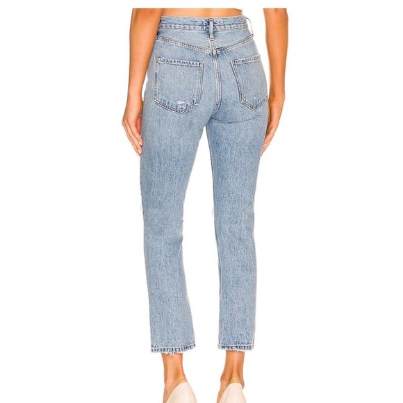 AGOLDE Riley High Rise Straight Crop Jeans Light‎ Wash Distressed Size 26 - Picture 4 of 11